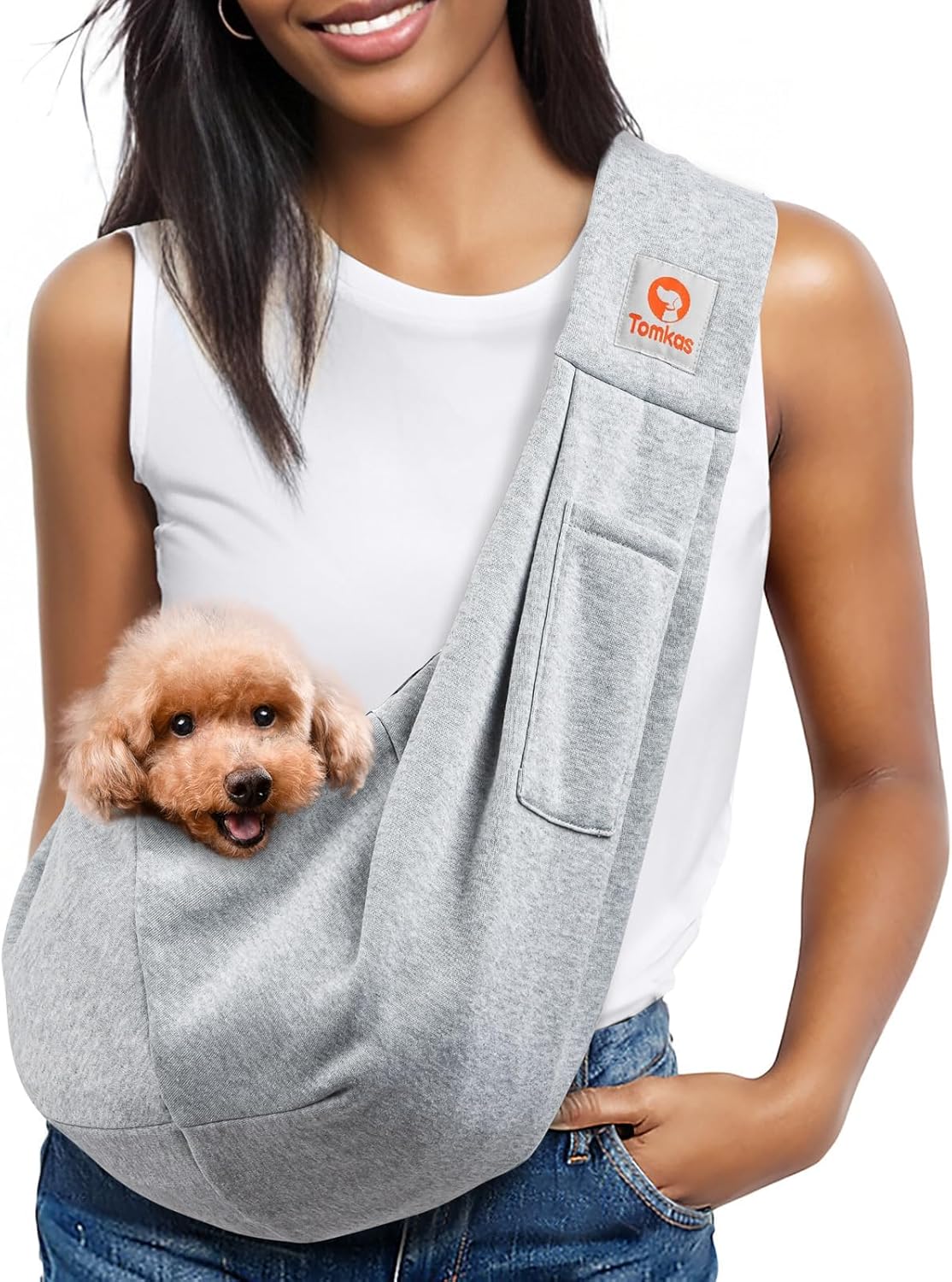 Tomkas Small Dog Sling Carrier - Classic Strap & Classic Pocket - for 3-10 lbs P...