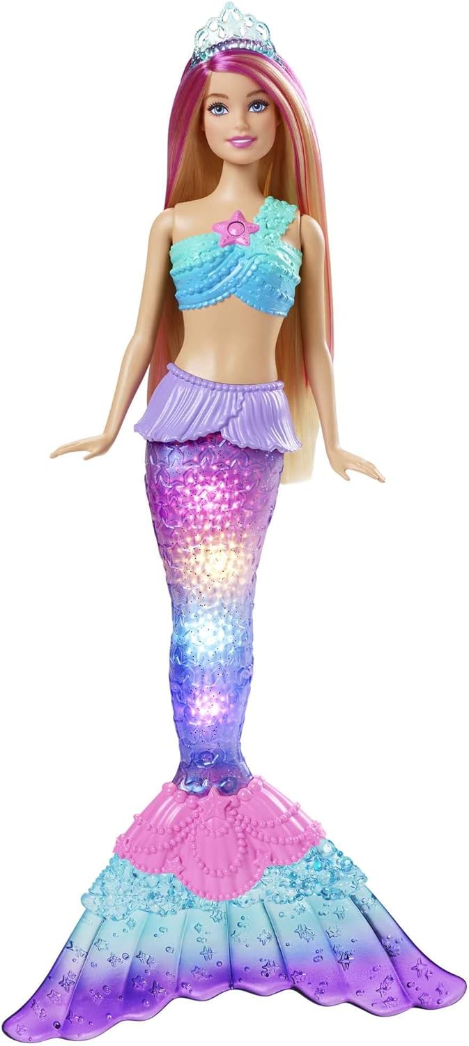 Barbie Dreamtopia Twinkle Lights Mermaid Doll, Barbie Doll with Pink and Blonde...