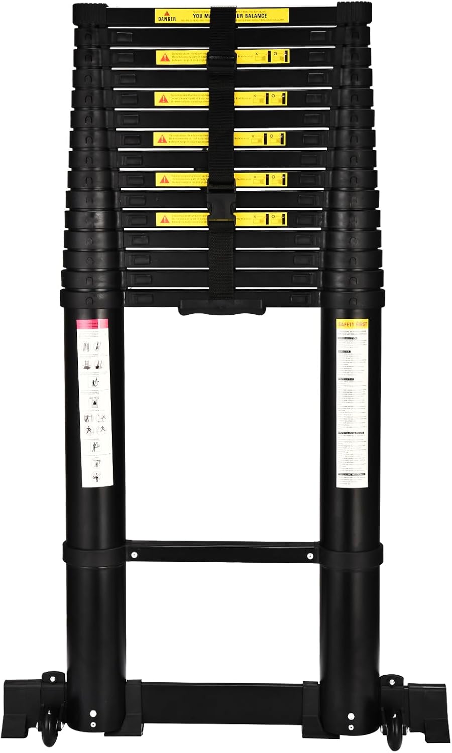 HBTower Telescopic Ladder with Non-Slip Feet, 6.3M/20.7FT Thickened High-Strengt...