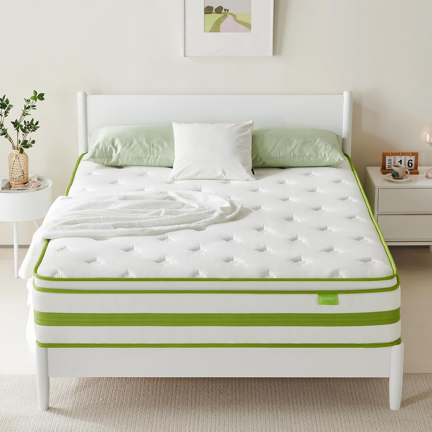 12 Inch Twin Mattress, Hybrid Mattress in a Box, Gel Memory Foam and Pocket Spri...