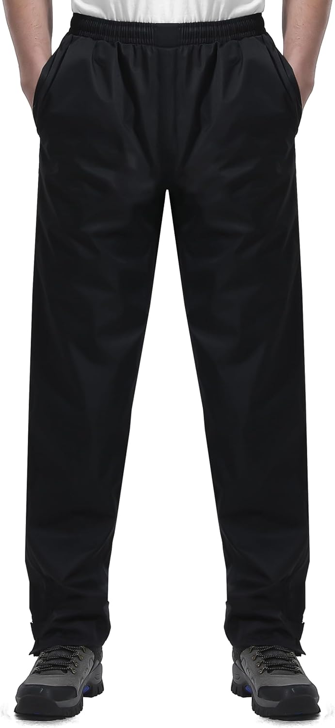 iCreek Men's Rain Pants, Special Waterproof Over Pants, Unique Windproof Lightwe...