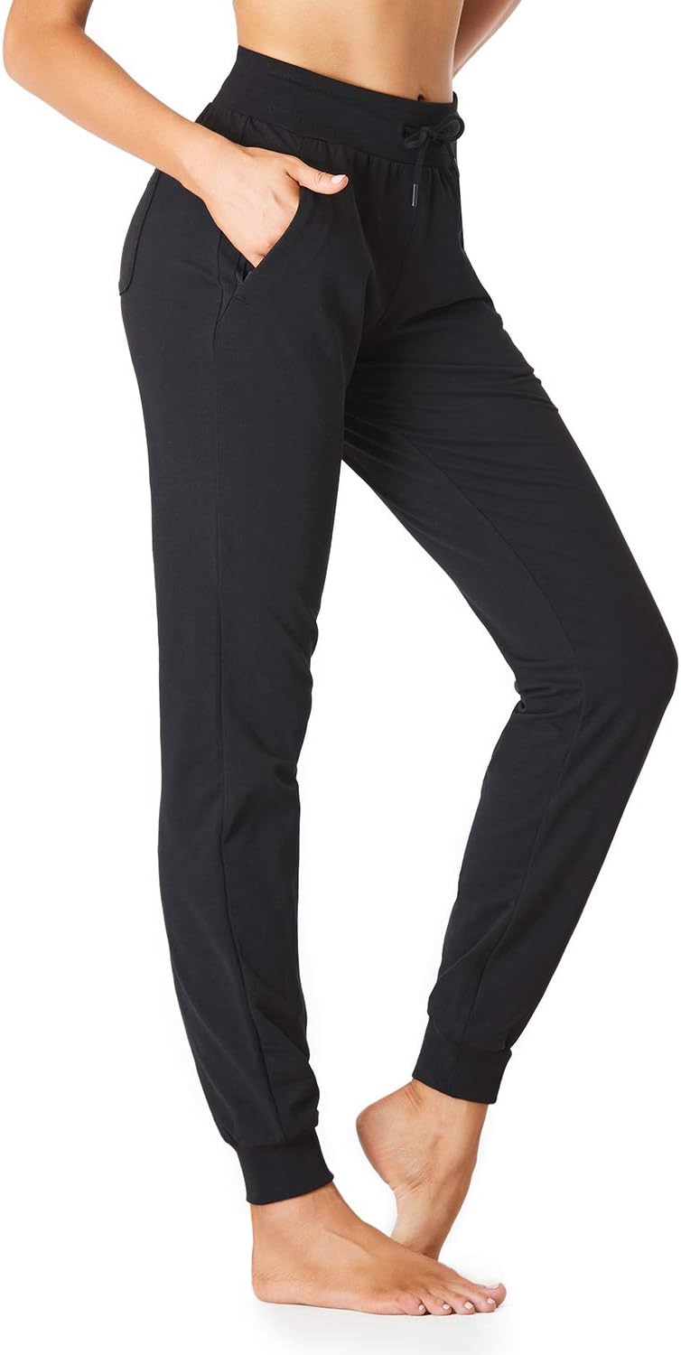 SEVEGO Lightweight Women's 30"/32"/34"/36" Tall Inseam Cotton Soft Jogger with Z...
