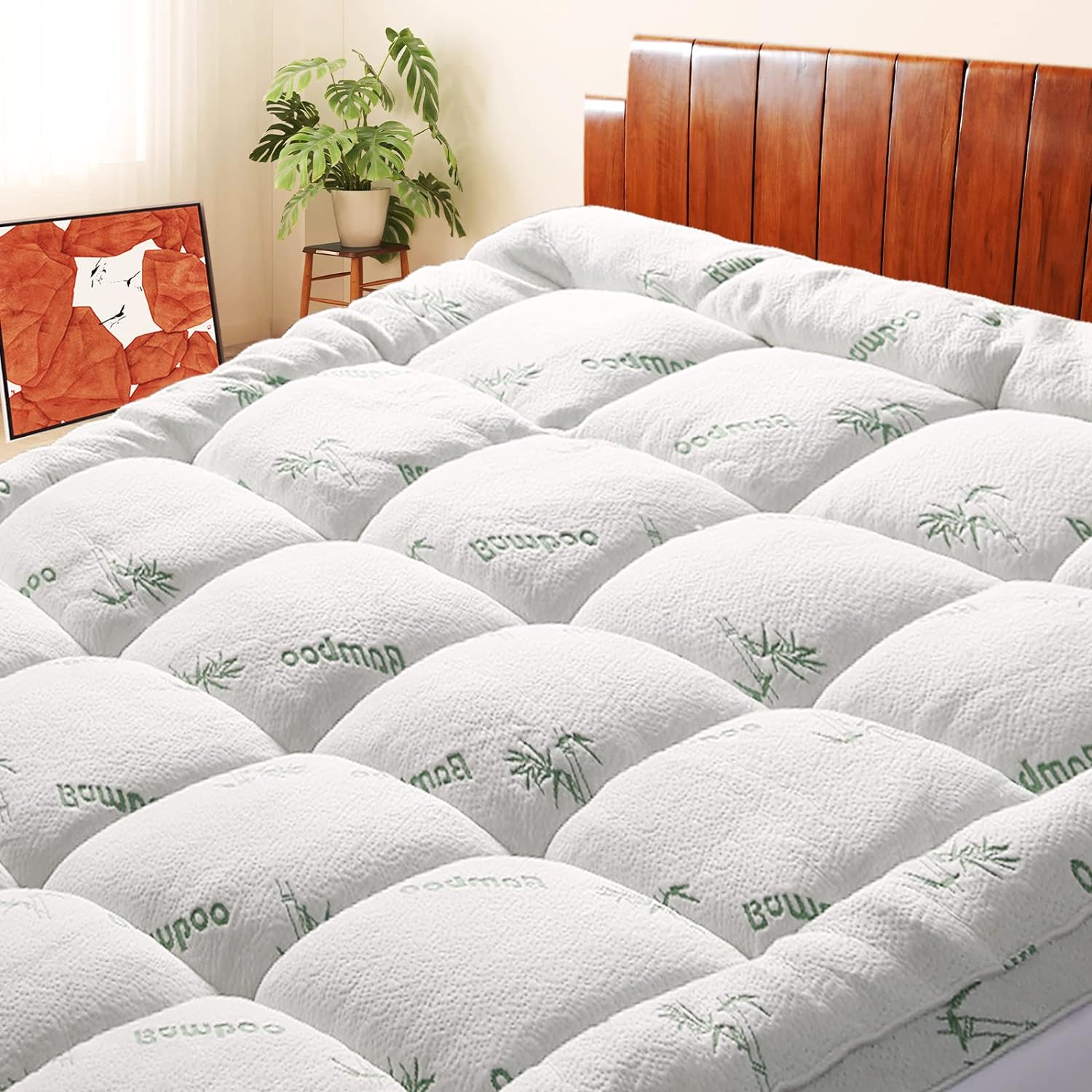 Mattress Topper Queen Size, Cooling Extra Thick Br...