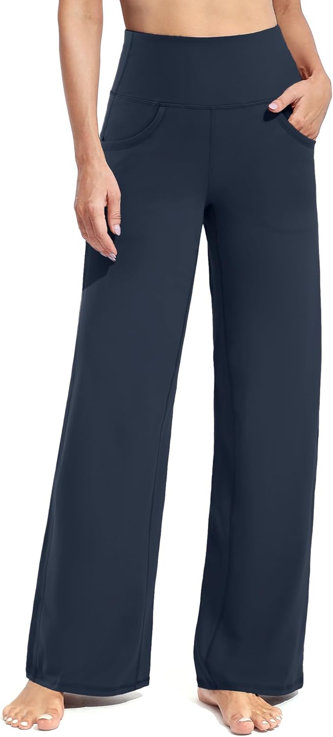 Promover Wide Leg Pants, Special Yoga Pants with Pockets, Innovative Stretch Pan...