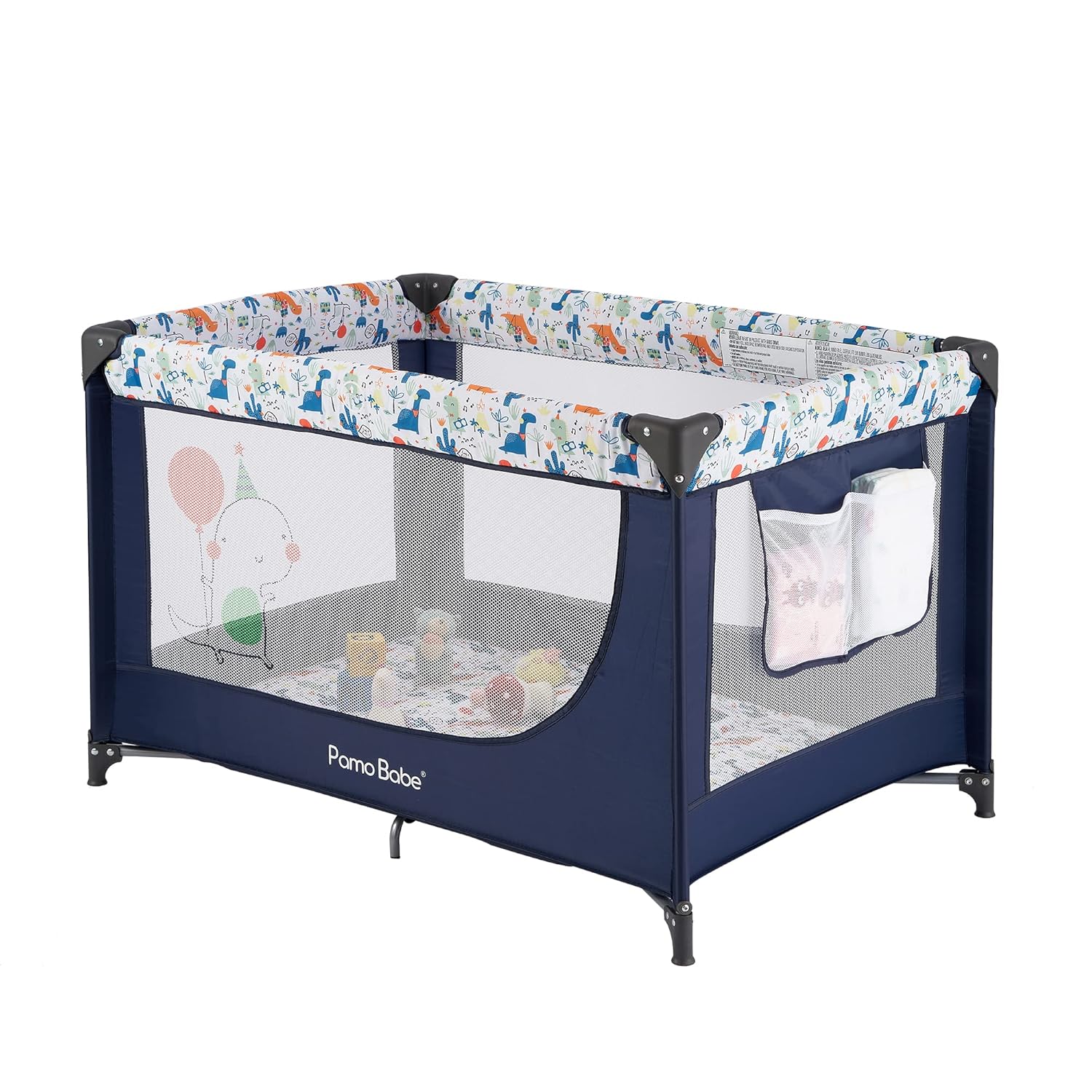 Pamo Babe Travel Foldable Portable Bassinet Baby Infant Comfortable Play Yard Cr...