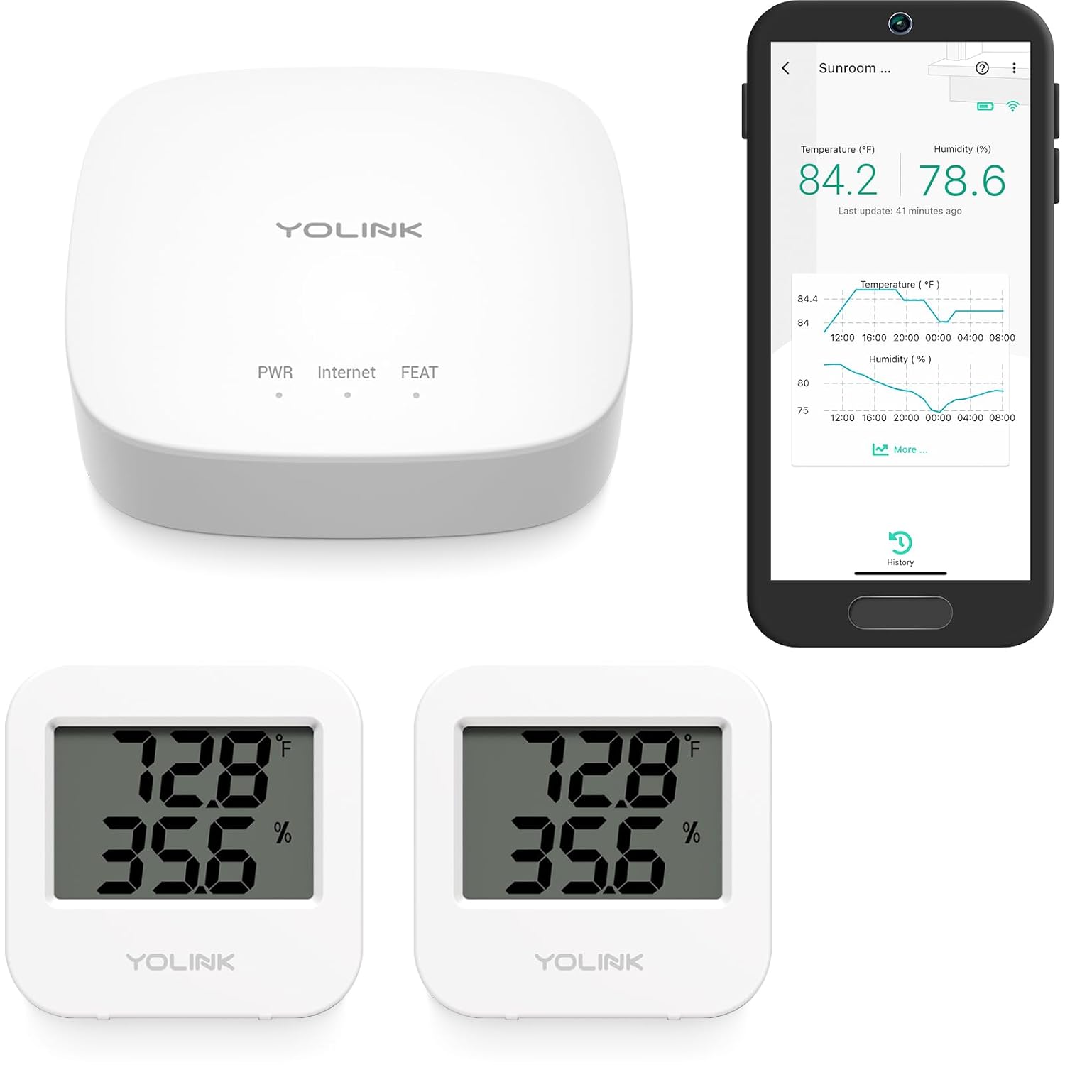 YoLink Smart Wireless Temperature/Humidity Sensor Wide Range for Freezer Fridge...