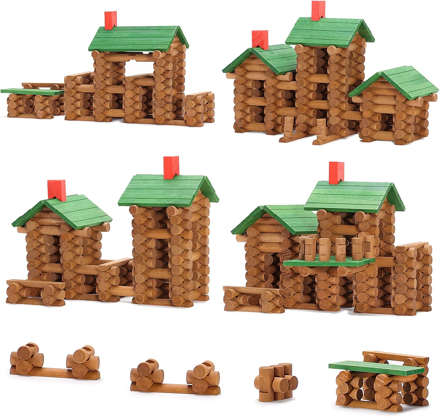 SainSmart Jr. 665 PCS Wooden Log Cabin Set Buildin...