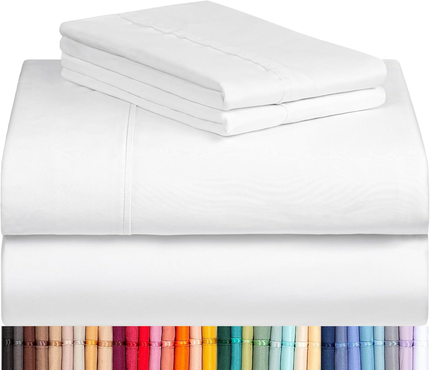 LuxClub 4 PC Sheet Bed Sheets Deep Pockets 18" Eco Friendly Wrinkle Free Kids Fi...