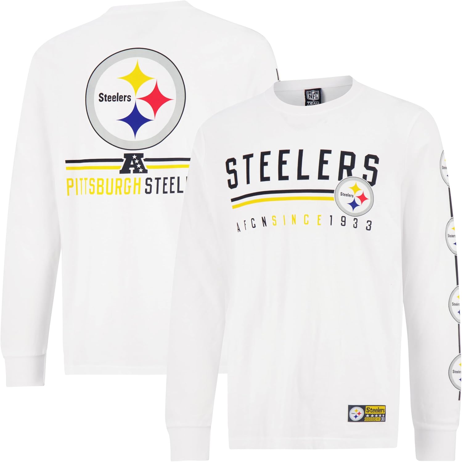 Ultra Game NFL Men's Super Soft Supreme Long Sleeve T-Shirt Pittsburgh Steelers...