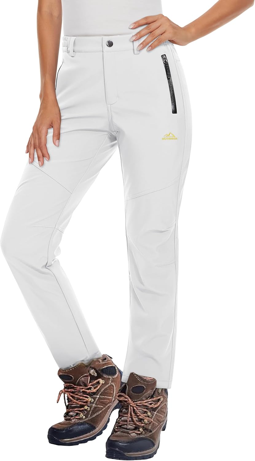 MAGCOMSEN Women's Fleece Lined Pants, Special Waterproof Insulated Snow Ski Pant...