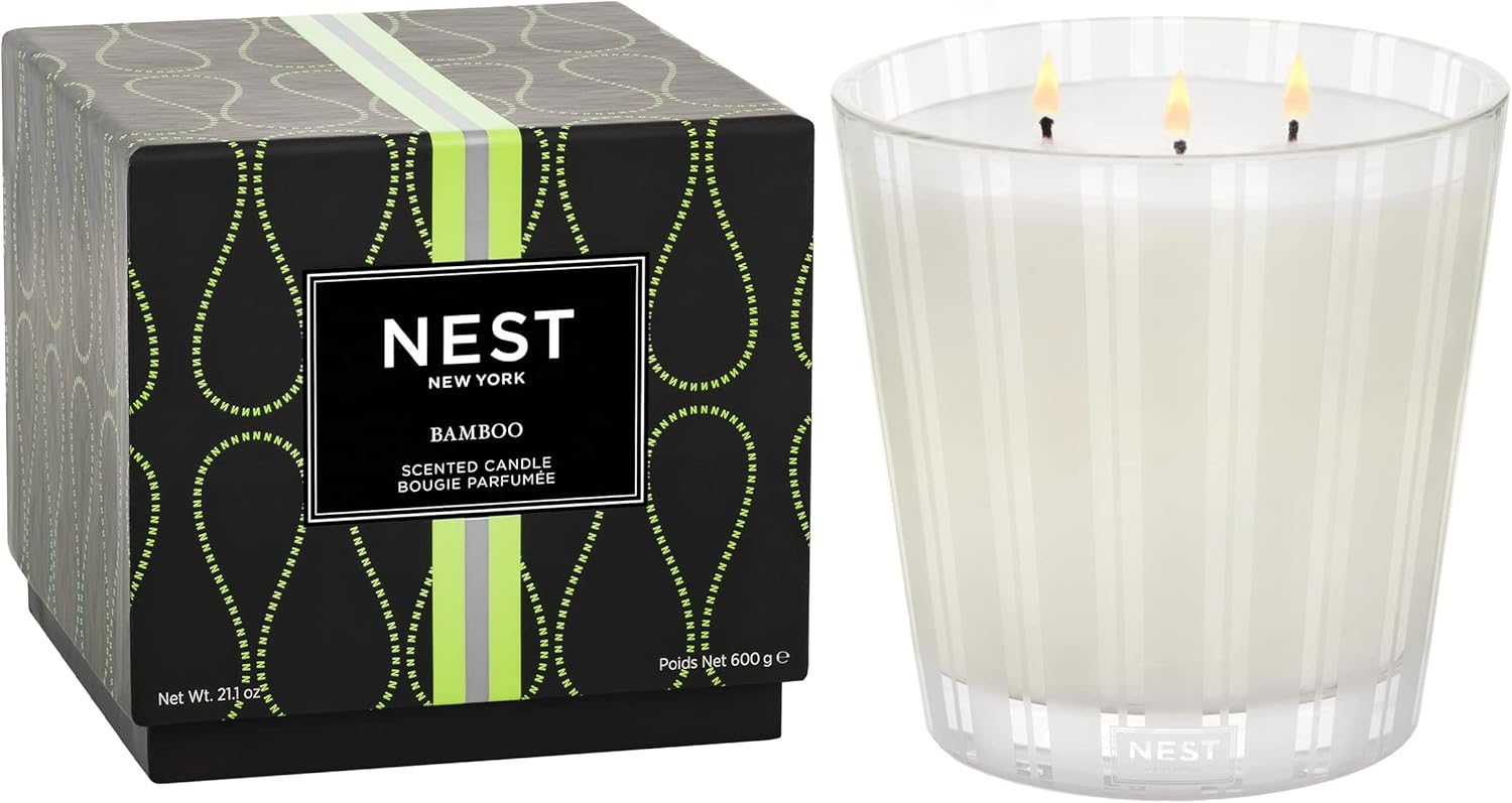 NEST Fragrances NEST03BM002, Special 3-Wick Candle, Unique Bamboo Scent Candle,...