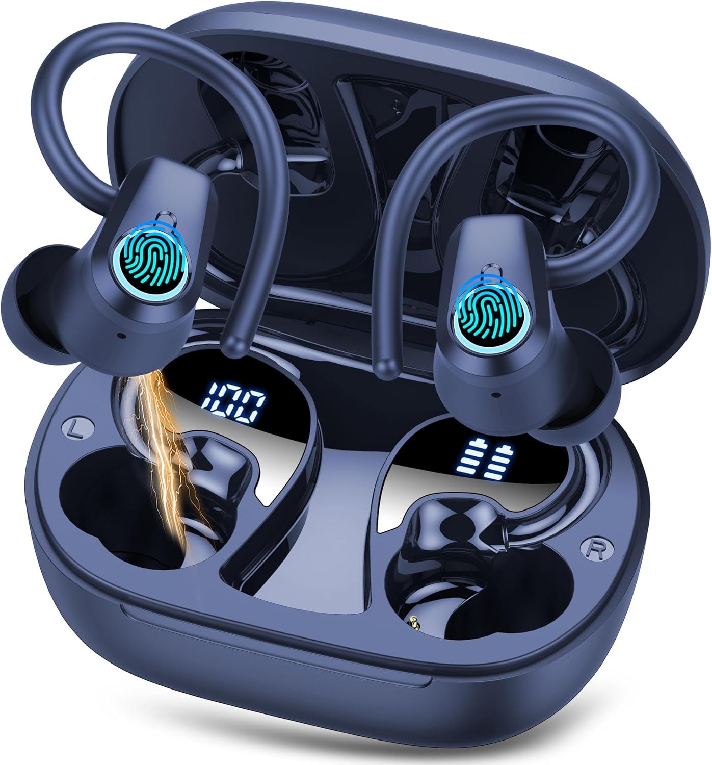 Wireless Earbuds, Sport Headphones Bluetooth 5.3, Ear Buds Wireless Earbuds Blue...