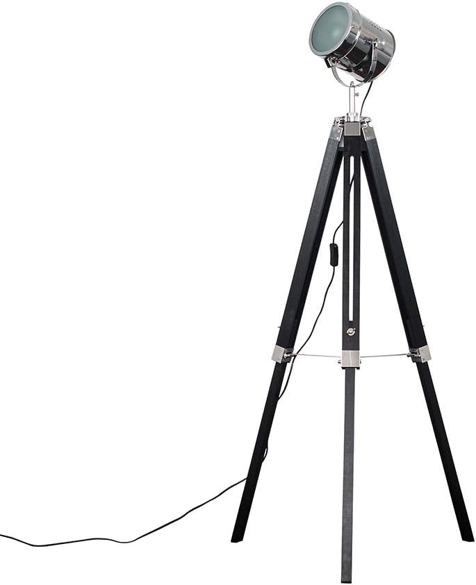 MiniSun Modern Matt Black & Chrome Industrial Photography/Film Studio Style Adju...