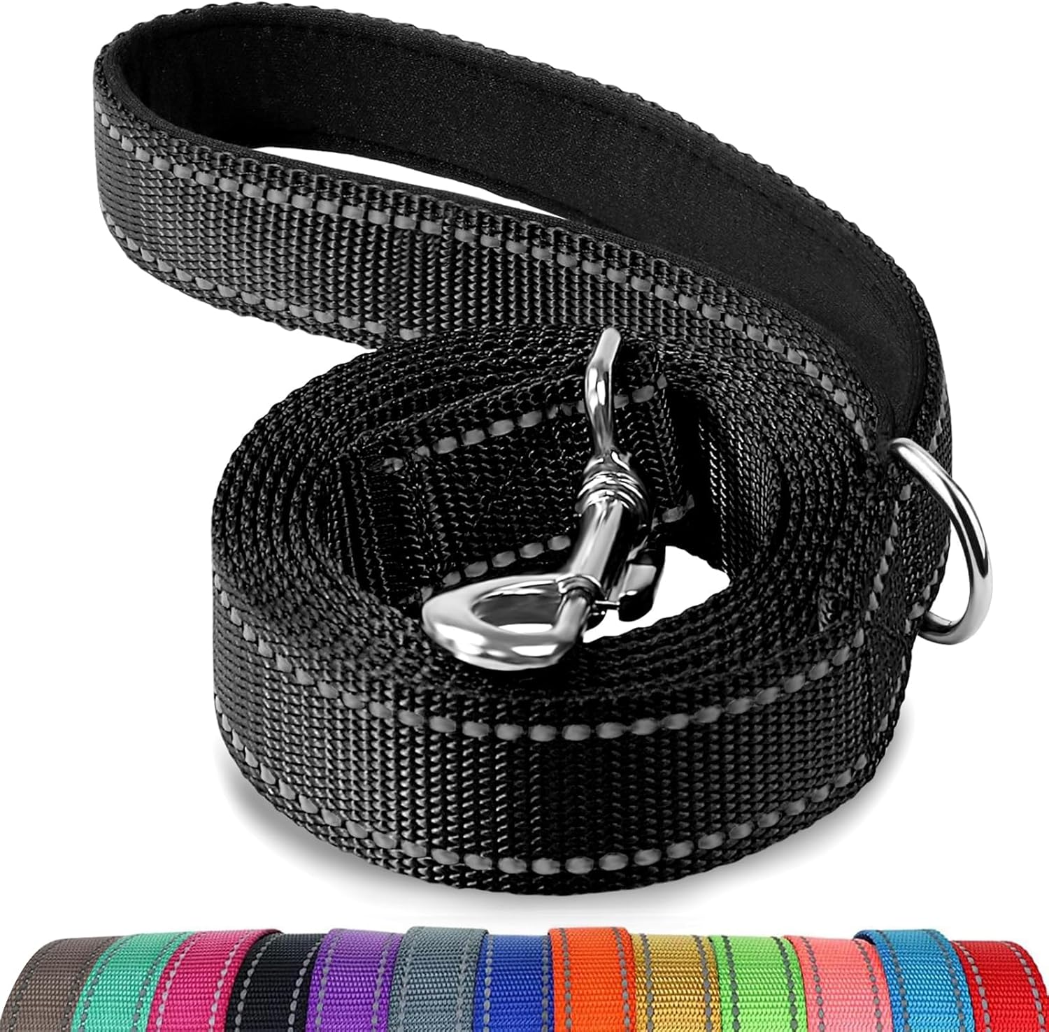 Joytale Double-Sided Reflective Dog Leash, 6 FT/5 FT/4 FT, Padded Handle Nylon D...