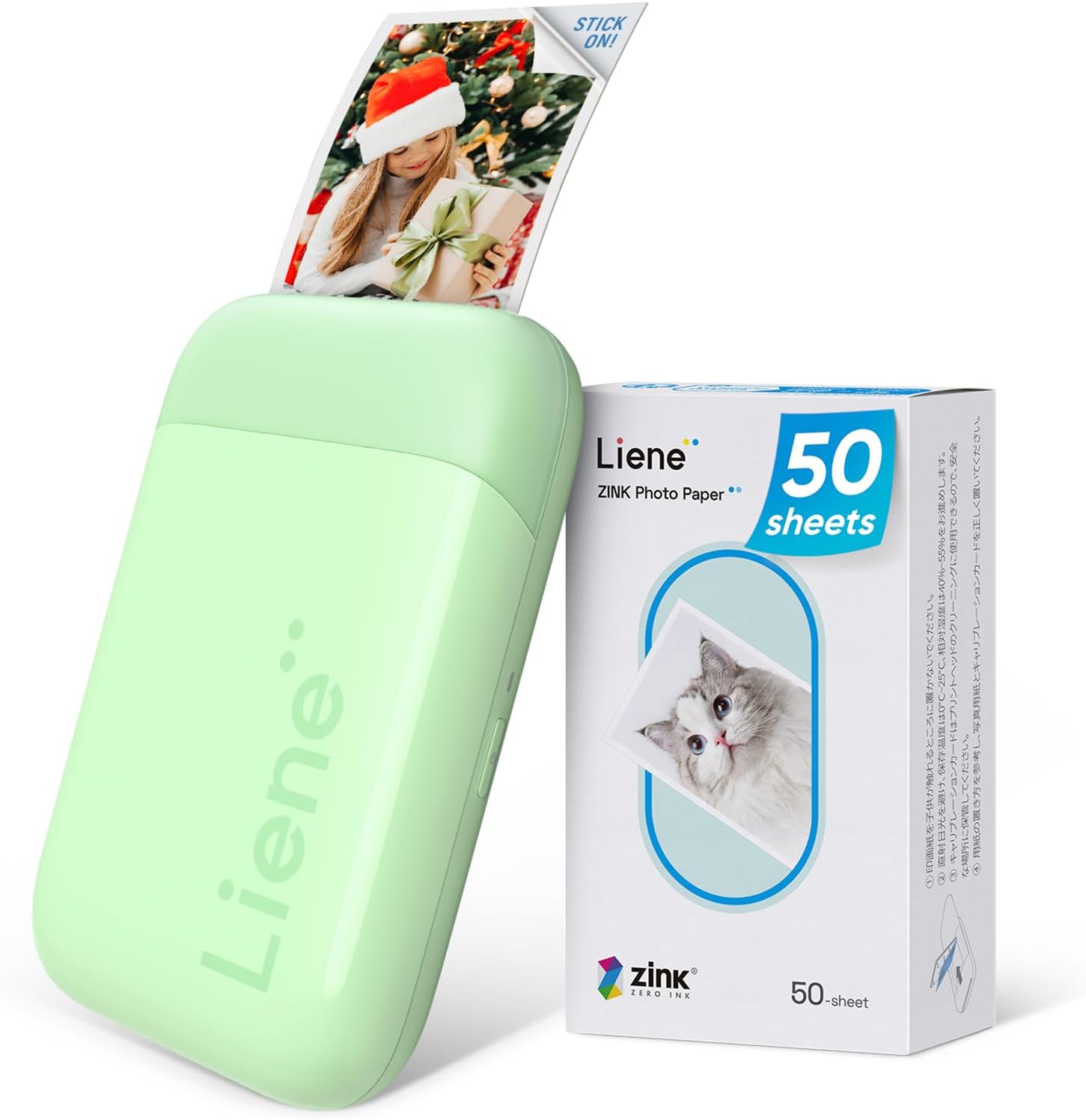 Liene Photo Printer, 2x3” Mini Portable Photo Printer Bundle w/ 50 Zink Adhesive...