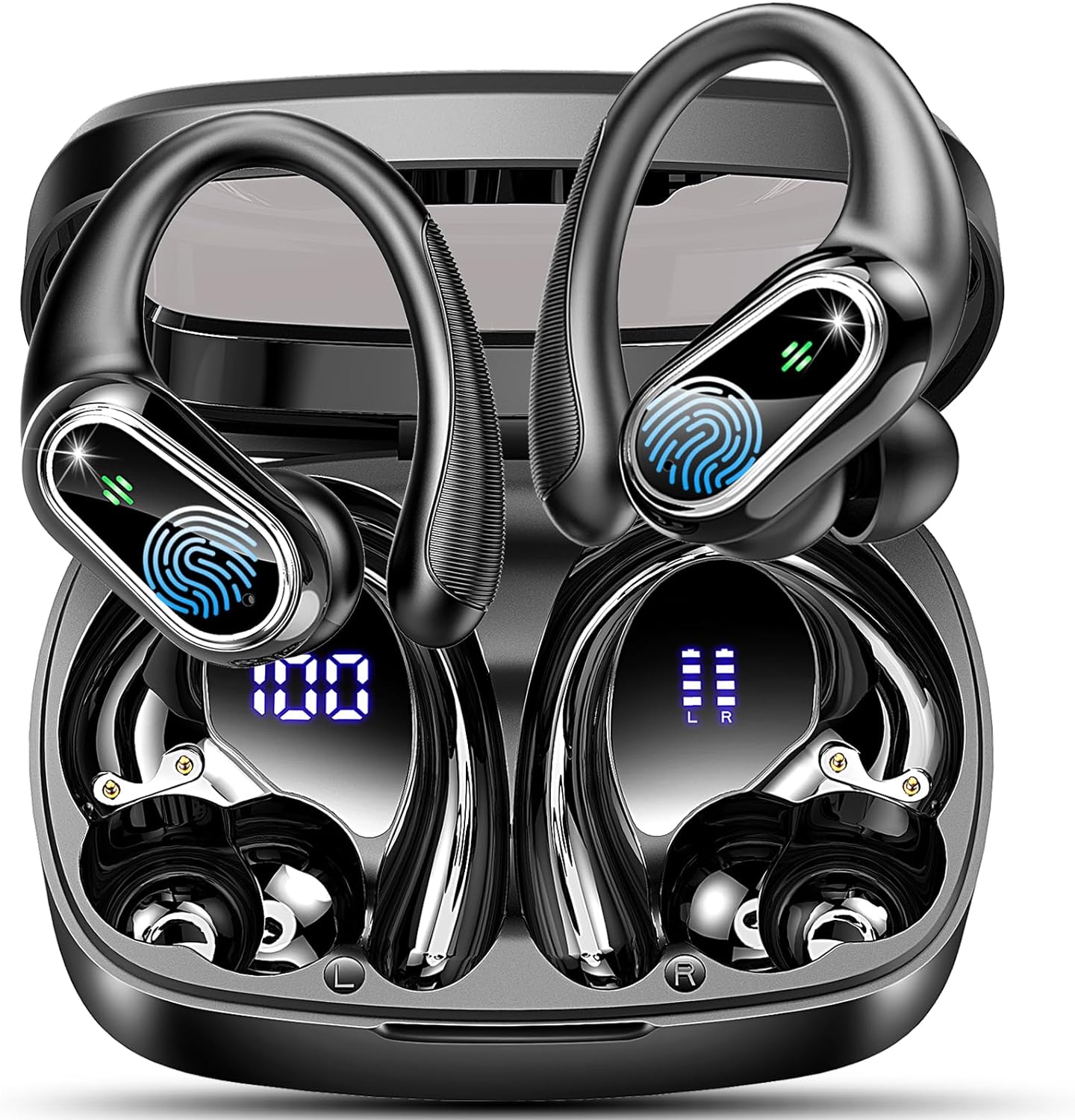 Wireless Earbuds, Bluetooth 5.3 Sport Headphones HiFi Stereo Noise Cancelling Ea...