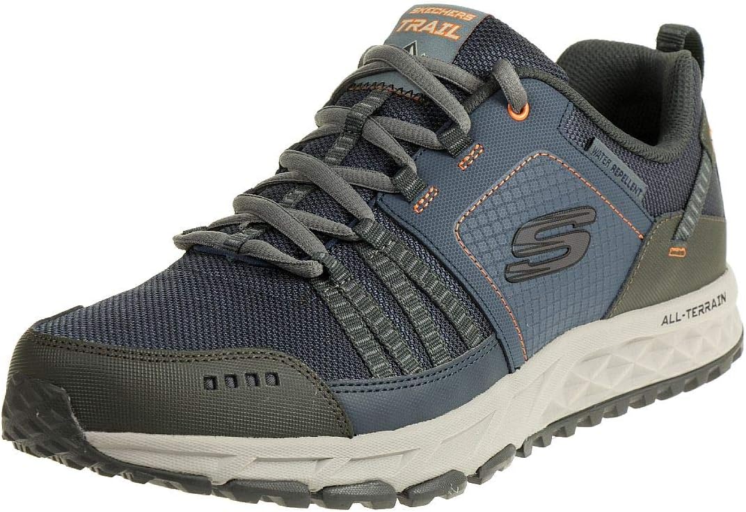 Skechers Men's Escape Plan Trainers 10 UK Blue Navy Orange