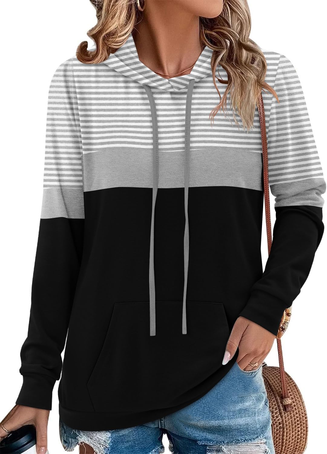 Angerella Hoodies for Women Camo Leopard Print Tops Pullover Hooded Sweatshirt D...