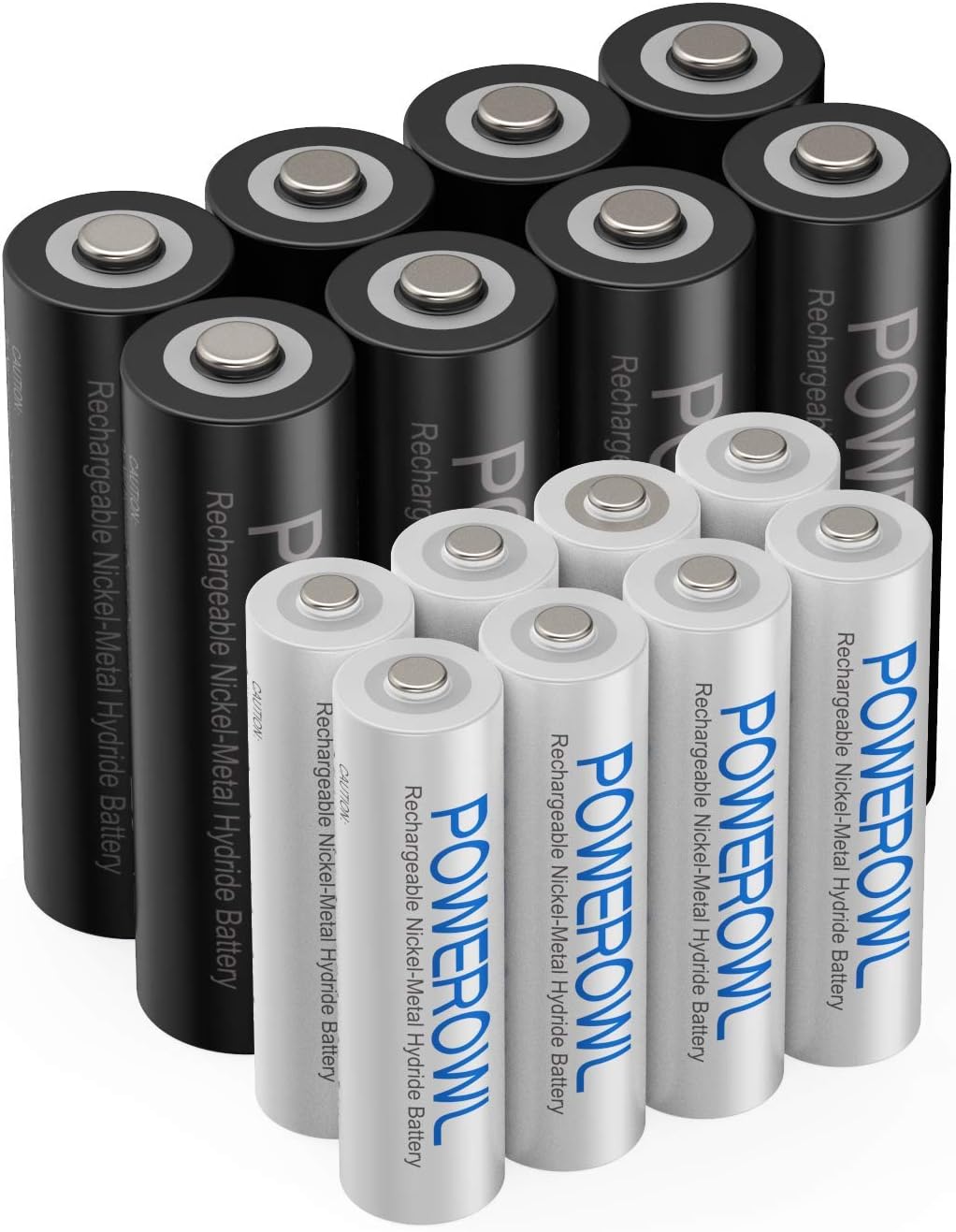 POWEROWL AA AAA Rechargeable Batteries, Pre-Charged High Capacity 2800mAh & 1000...