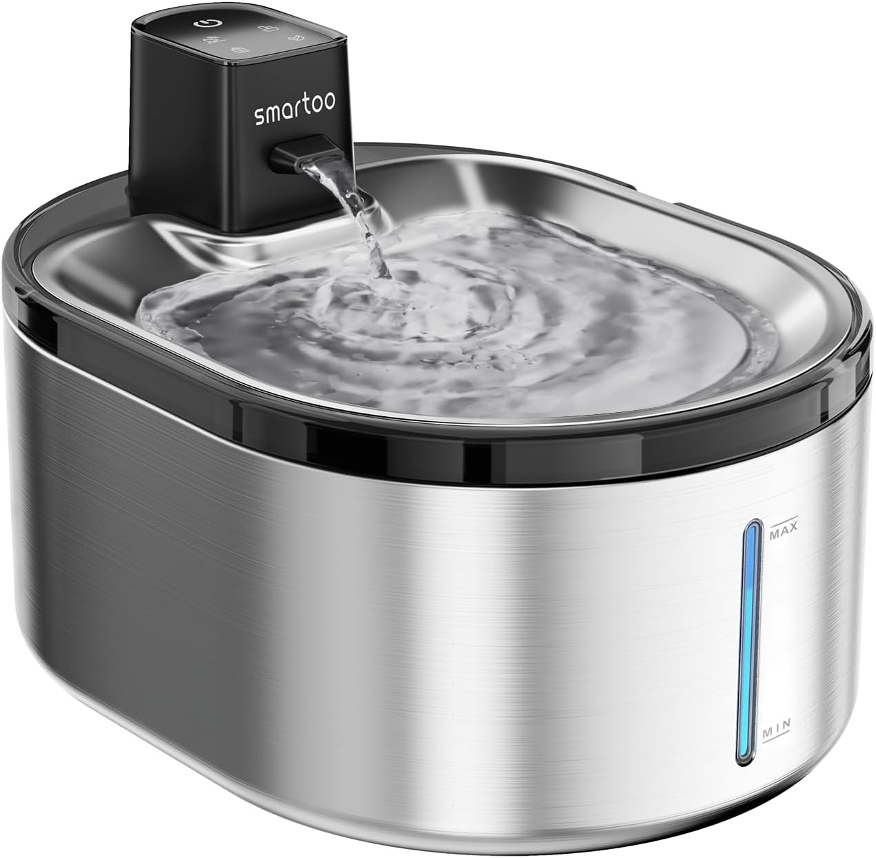 Wireless Cat Water Fountain Stainless Steel, 152oz/4.5L Cat Fountain Battery Ope...
