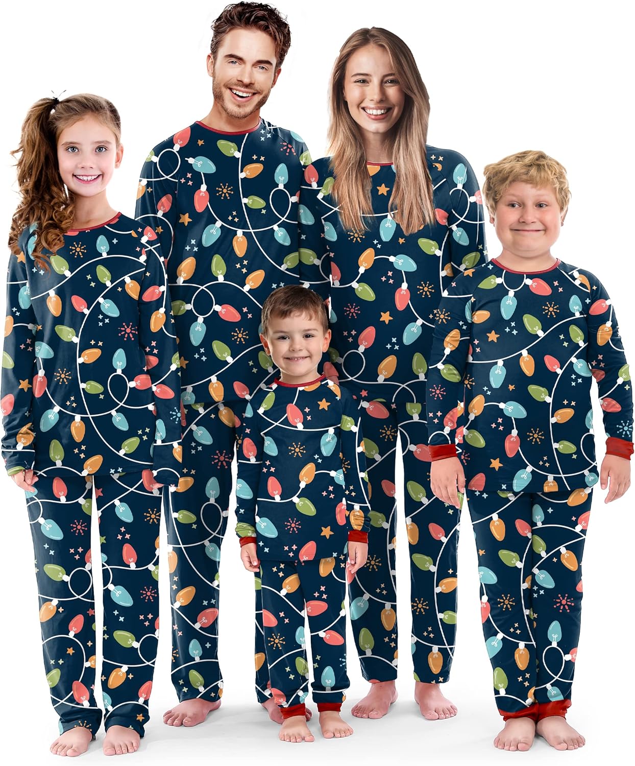 SUNNYBUY Matching Family Christmas Pajamas Set Holiday Jammies Xmas PJS for Wome...