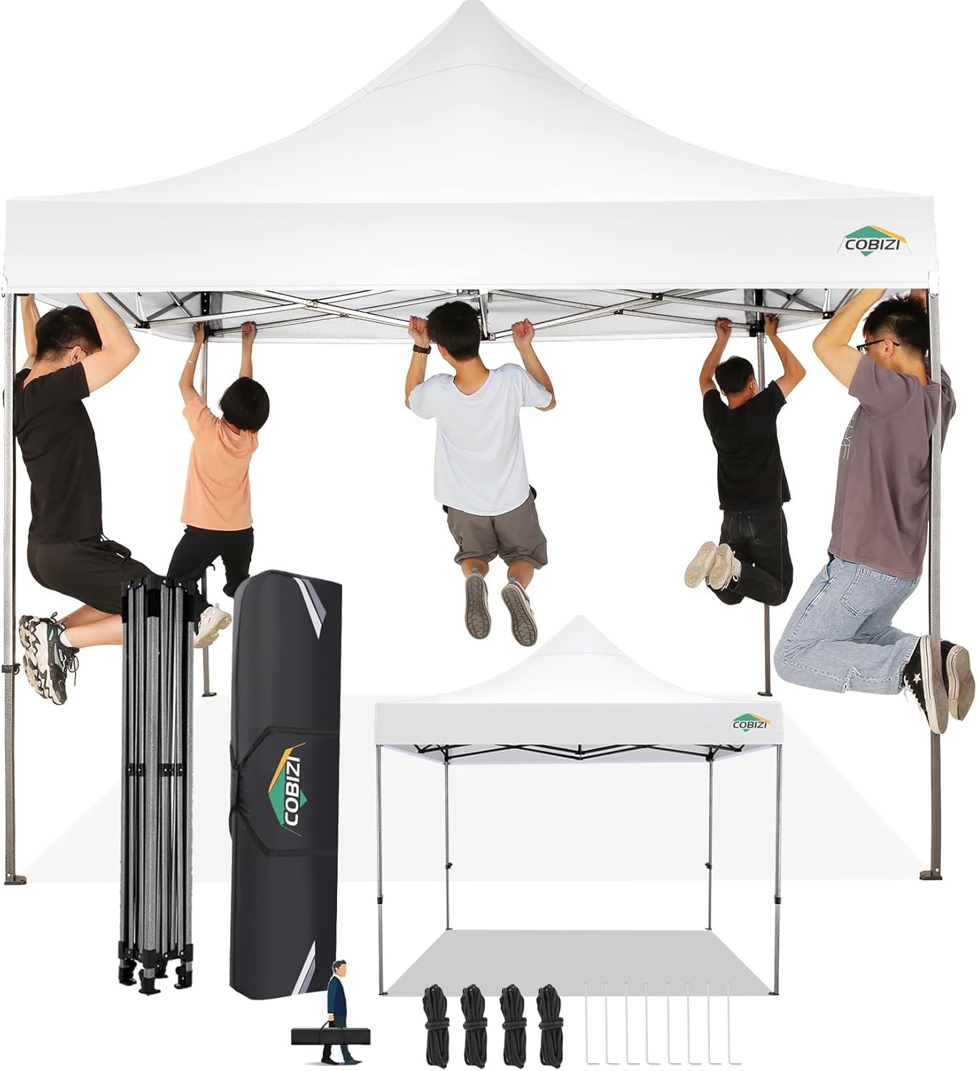 COBIZI 10x10 Pop Up Canopy Without Sidewall,Heavy Duty Canopy UPF 50+ All Season...