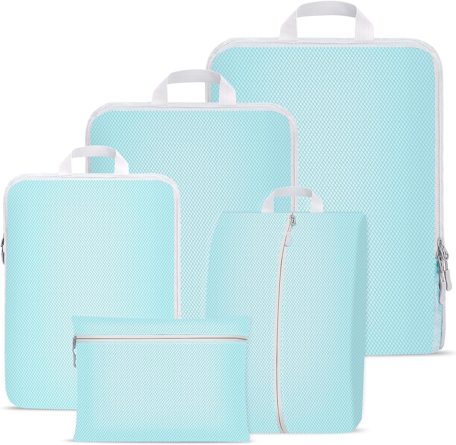 Compression Packing Cubes Set, Ultralight Expandable Travel Organizers for Carry...
