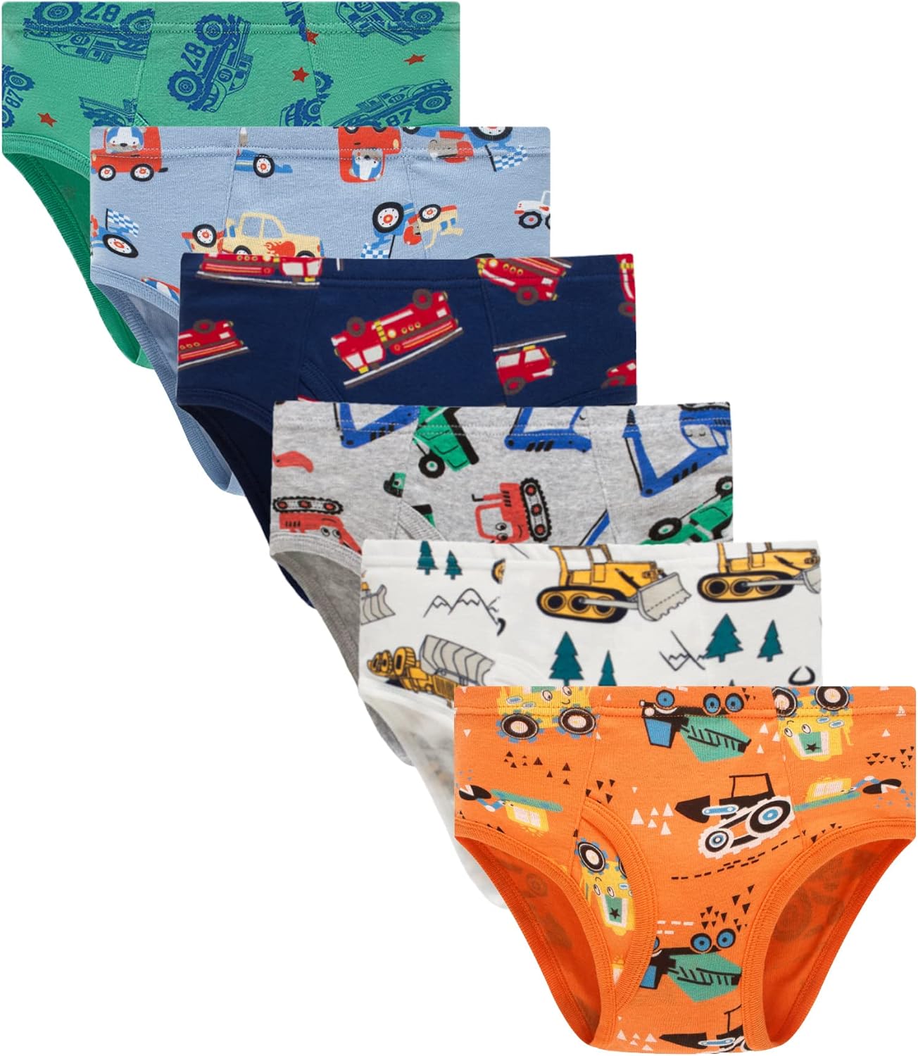 Boboking 100% Cotton Little Boys Briefs Soft Dinosaur Truck Toddler Underwear 2...