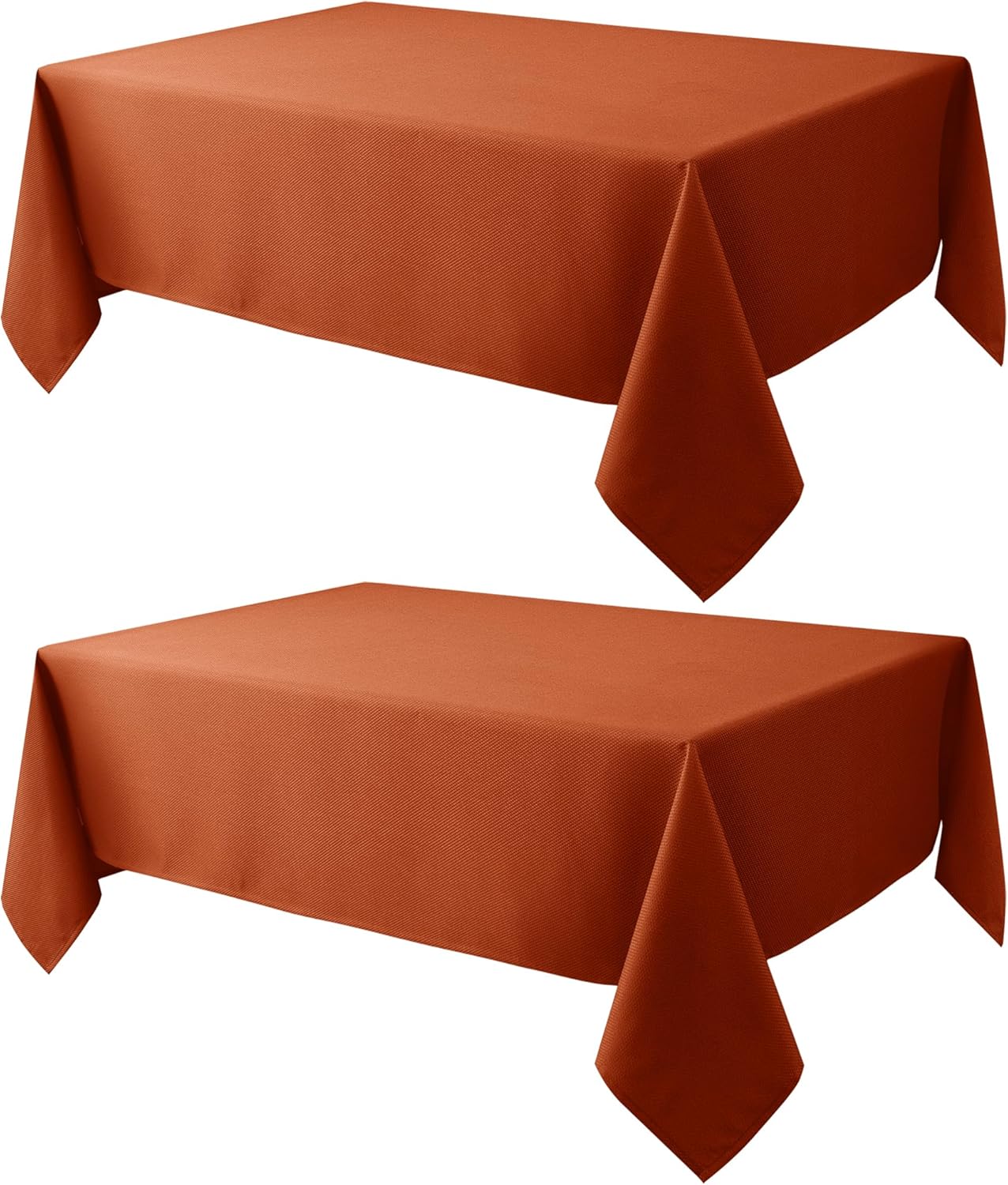 Biscaynebay 2 Pack Fall Table Cloth Rectangle 60x108 Inch, Rust Thanksgiving Aut...
