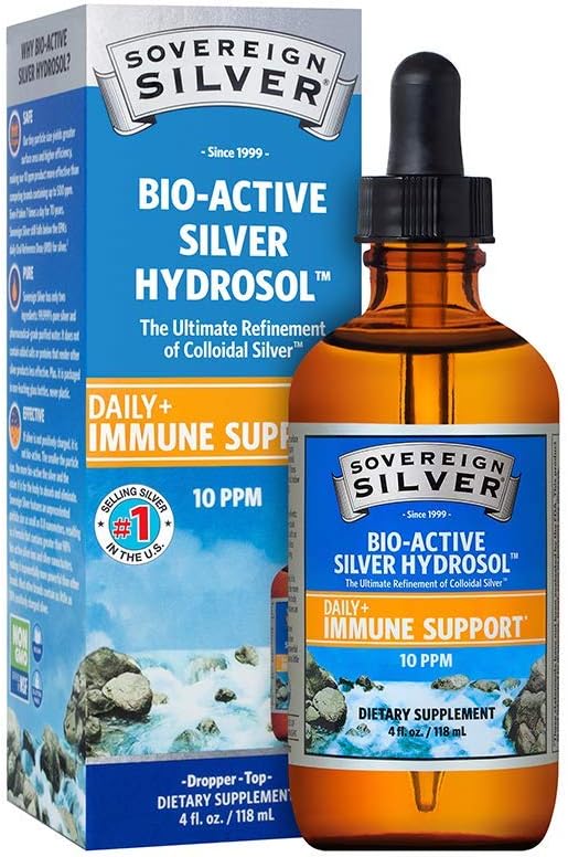 Sovereign Silver Immune Support - Colloidal Silver Mineral Supplement – Liquid B...