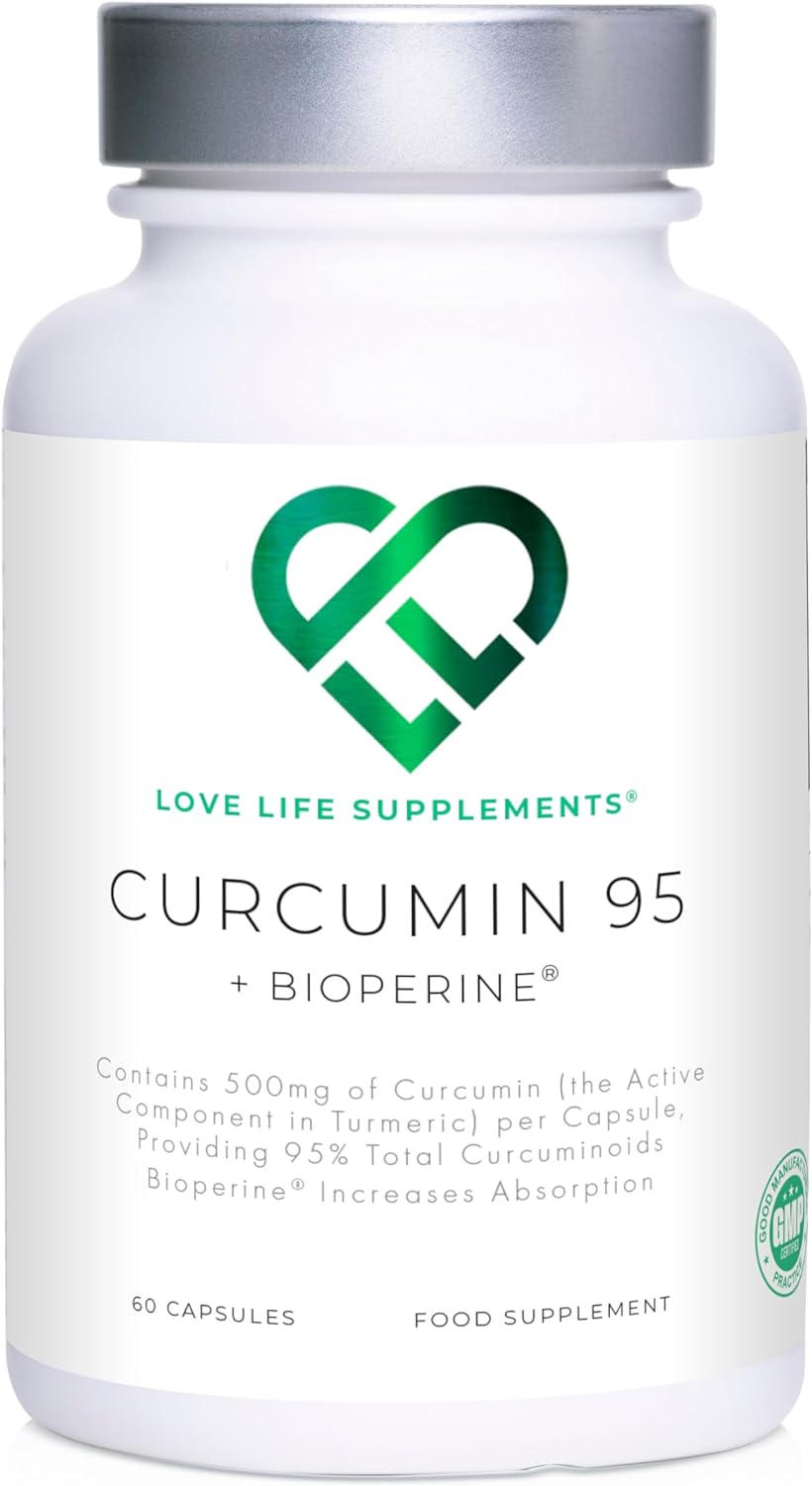 Curcumin 95 + Bioperine® by LLS | High Strength Turmeric Curcumin Capsules conta...