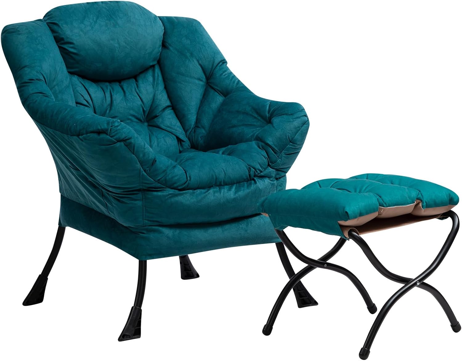 HollyHOME Armchair with Footstool Living Room Chair Comfy Chair Accent Chair Rea...