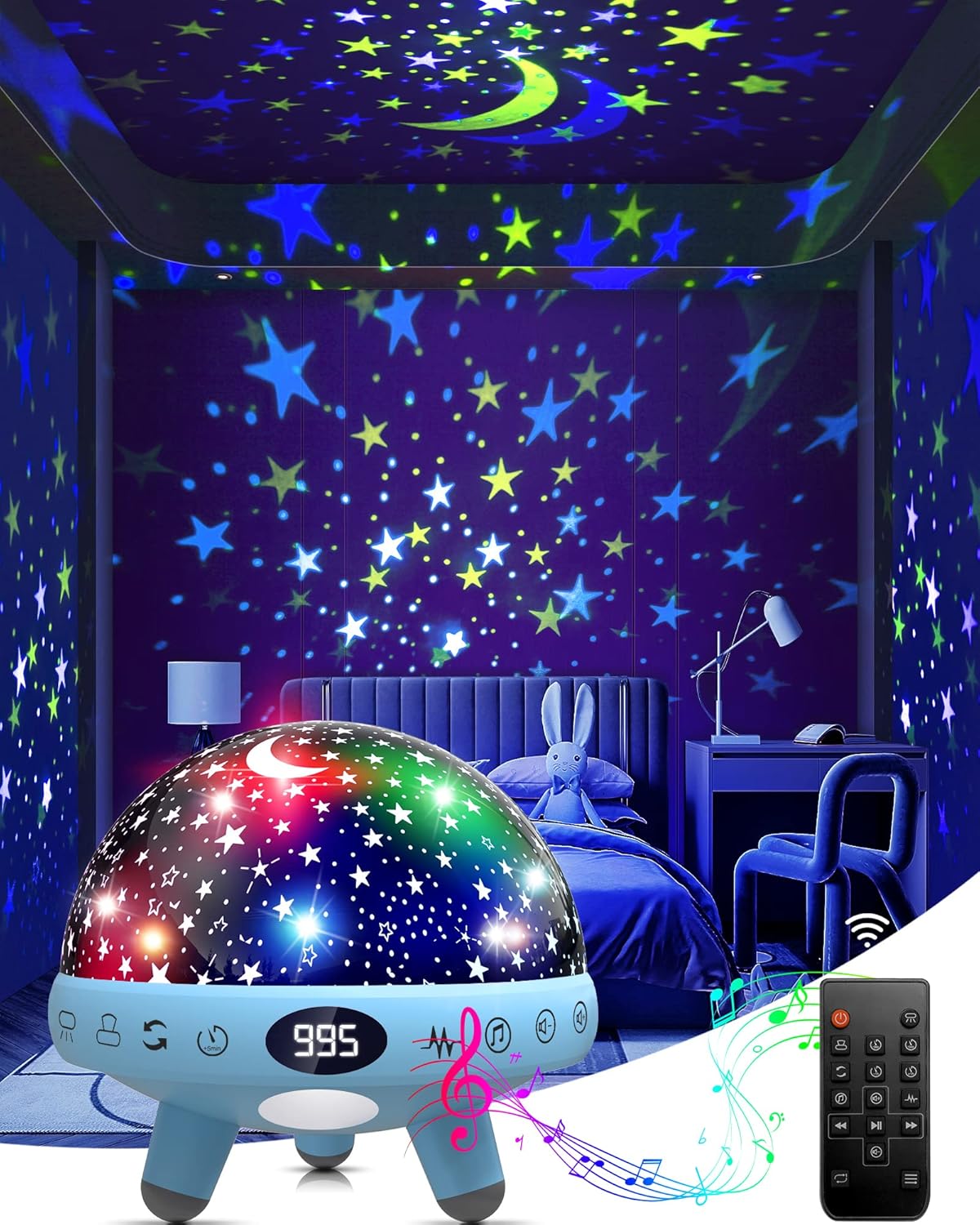 YACHANCE Baby Night Light Star Projector for Children Kids Baby Lights Toys for...