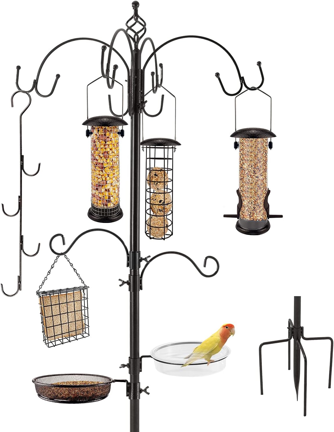 Deluxe Bird Feeding Station Kit Bird Feeder Pole Bird Feeder Hanging Kit Multi F...