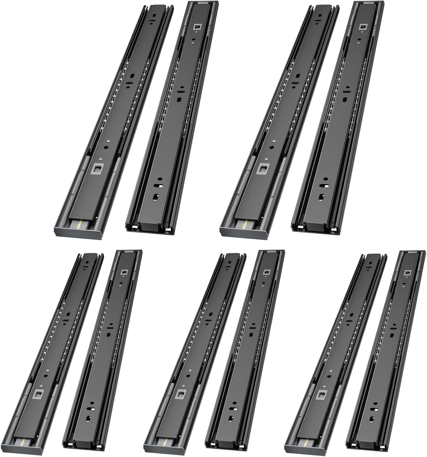 AOLISHENG 5 Pair Soft Close Drawer Runners Drawer Slides 400mm Heavy Duty 45kg L...