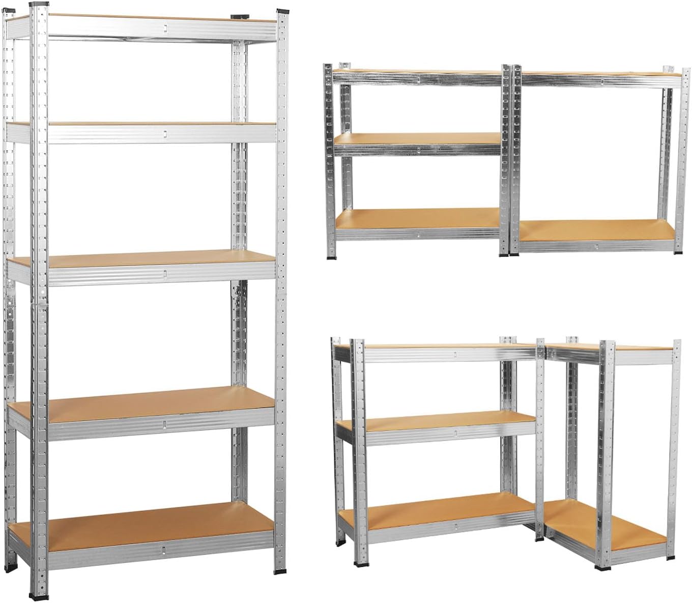 shine planet 5 Tier Garage Shelves Metal Storage Shelving Heavy Duty Shed Storag...
