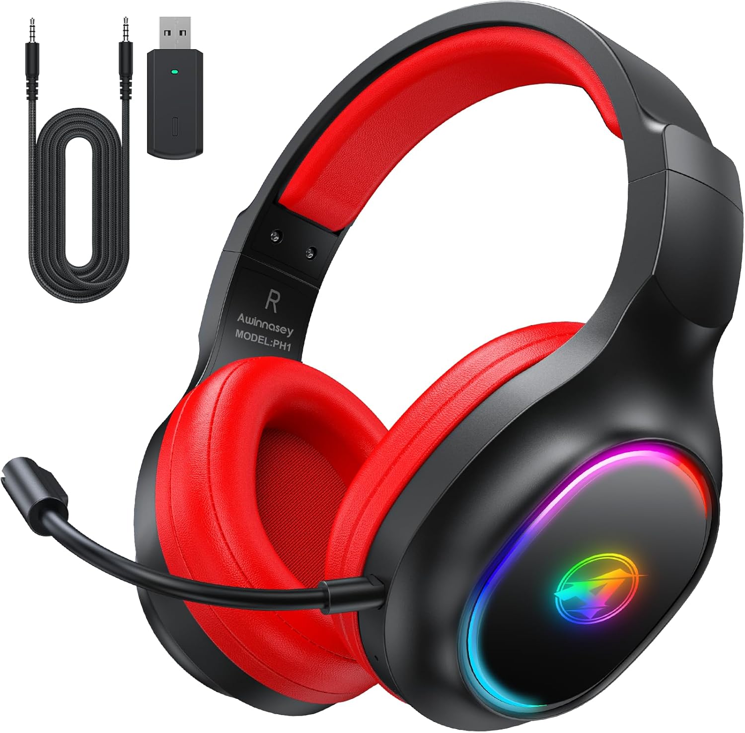 PH1 2.4GHz Wireless Gaming Headset for PS5, PS4, PC, Switch, Bluetooth Gaming He...