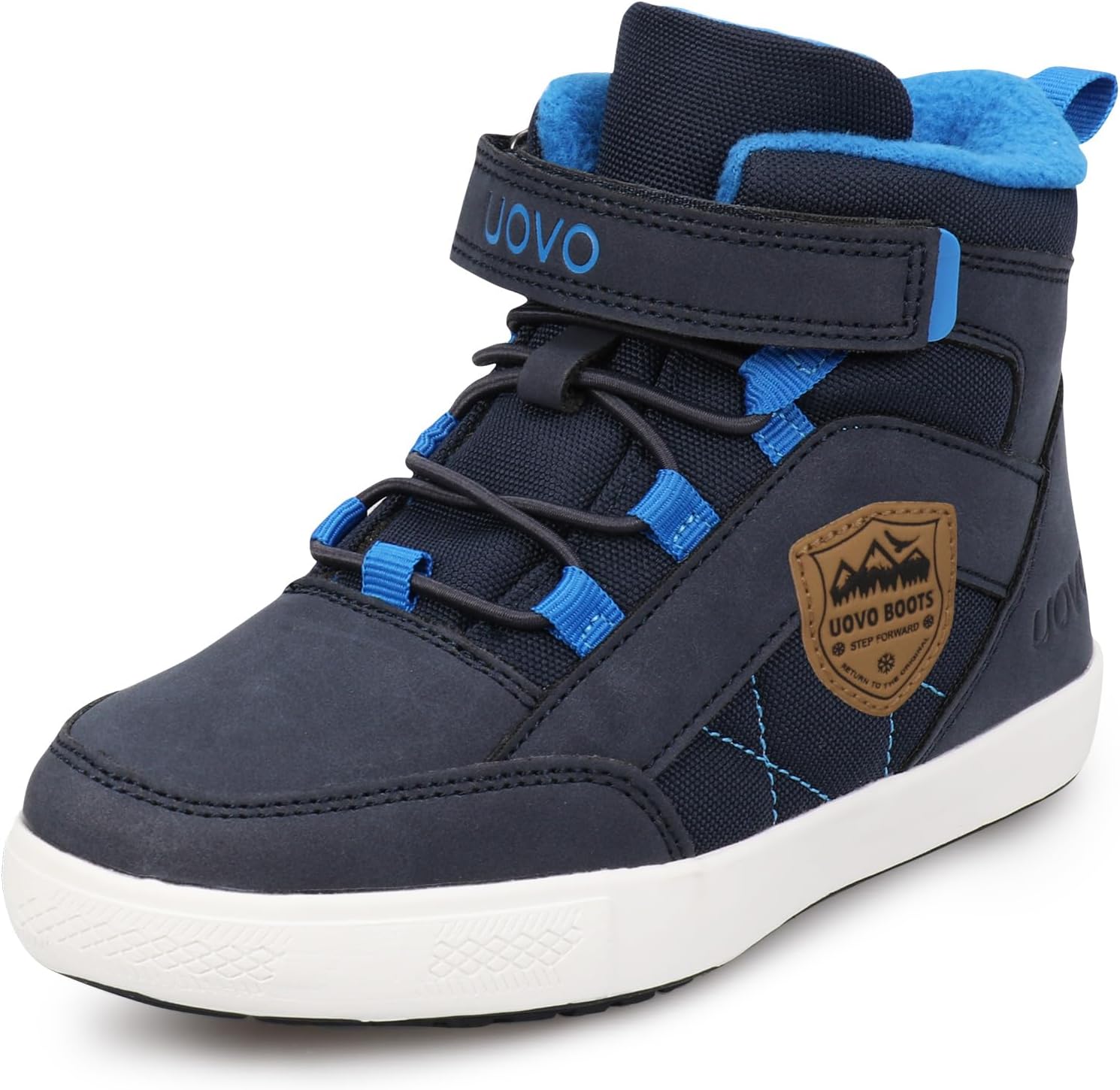 UOVO Boys Winter Boots Kids Water Resistant Trainers Mid-top Walking Shoes Fleec...