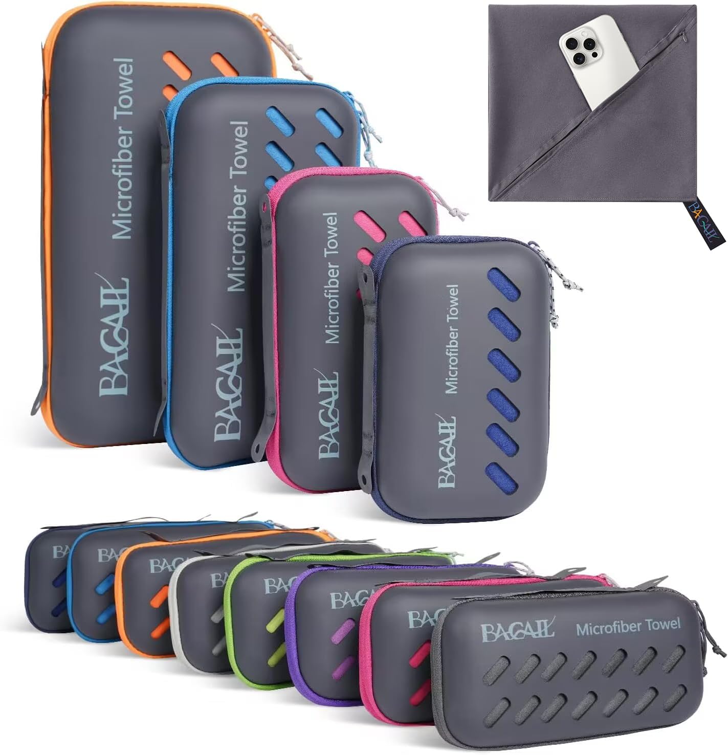 BAGAIL Microfibre Travel Towel, Perfect Camping Towel, Swimming Towel and Beach...