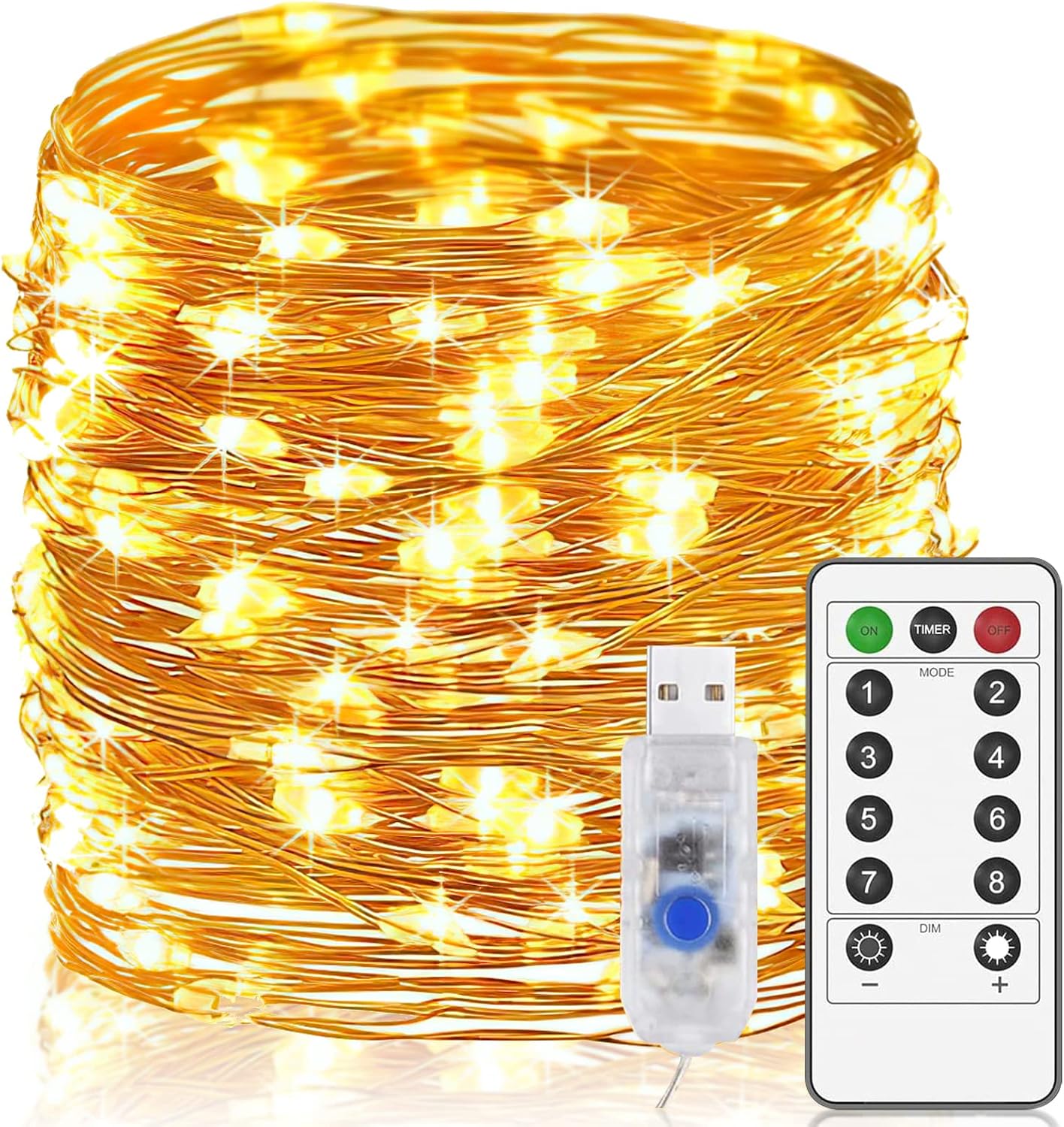 Melofo Fairy String Lights 20M 200Leds Fairy LED Nights Lights USB Powered Remot...