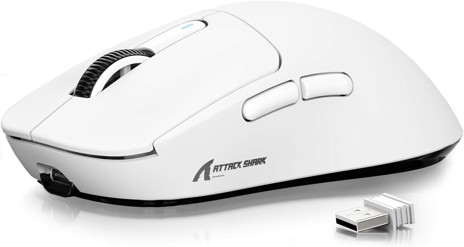 ATTACK SHARK X3 49g SUPERLIGHT Mouse, PixArt PAW3395 Gaming Sensor, BT/2.4G Wire...