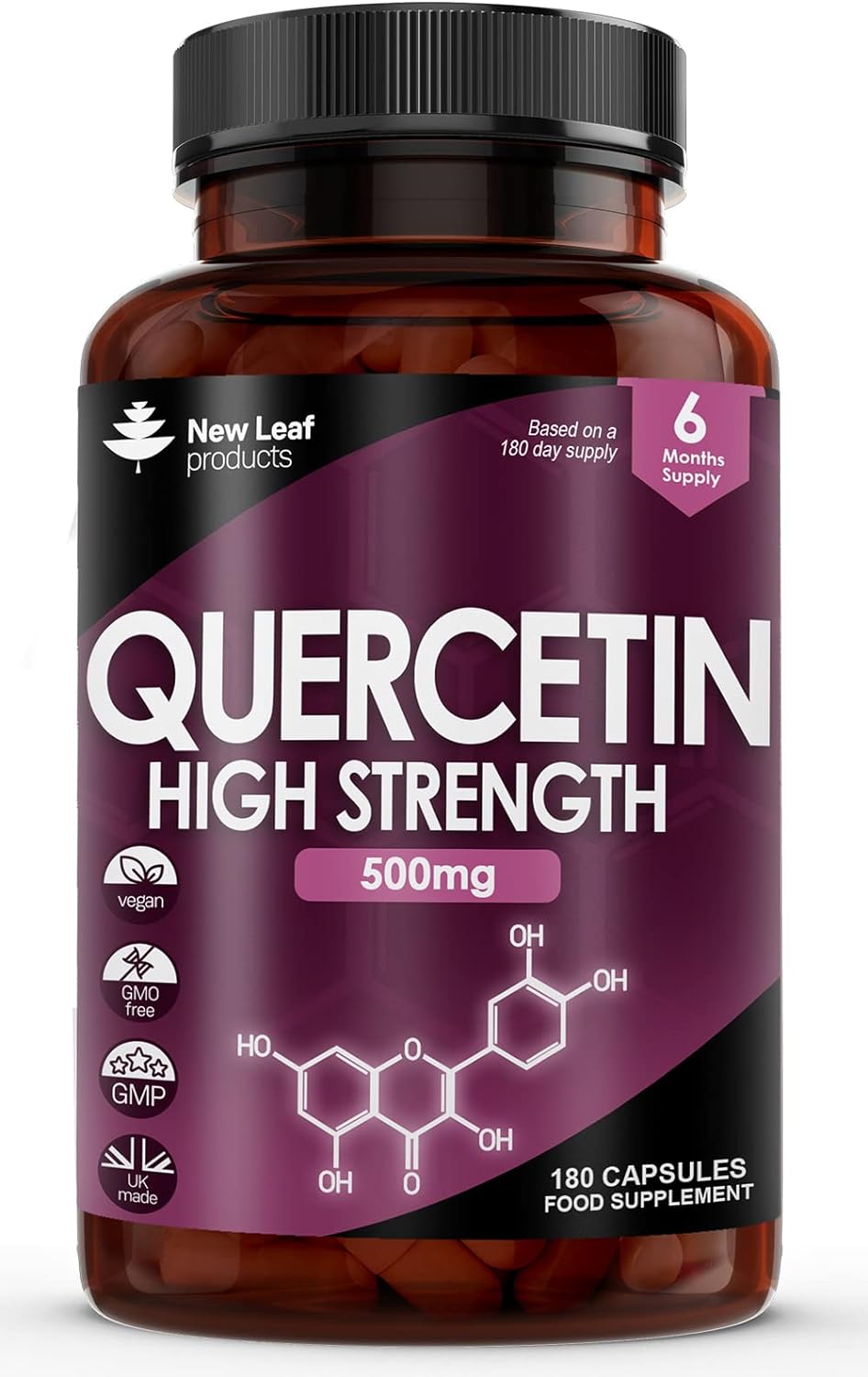 Quercetin 500mg High Strength Antioxidant Supplements (6 Months Supply) 180 Vega...