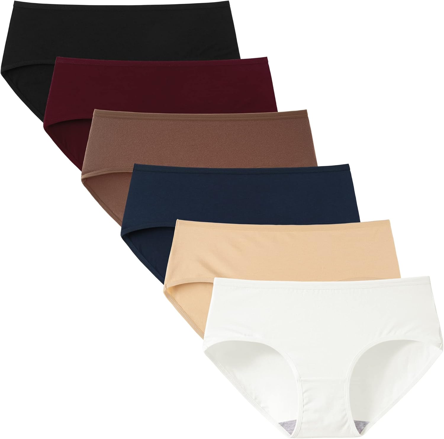 INNERSY Underwear for Women Soft Cotton Knickers Ladies Mid Rise Briefs Basic Pa...