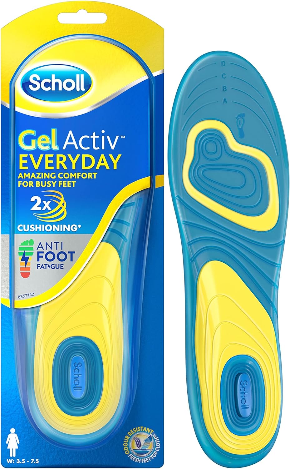 Scholl GelActiv Everyday Insoles for Women - Anti Foot Fatigue Comfort Insoles -...