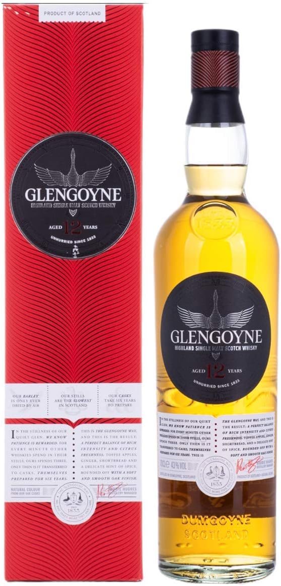 Glengoyne 12 Year Old Highland Single Malt Scotch Whisky 70cl Vanilla 70 cl (Pac...