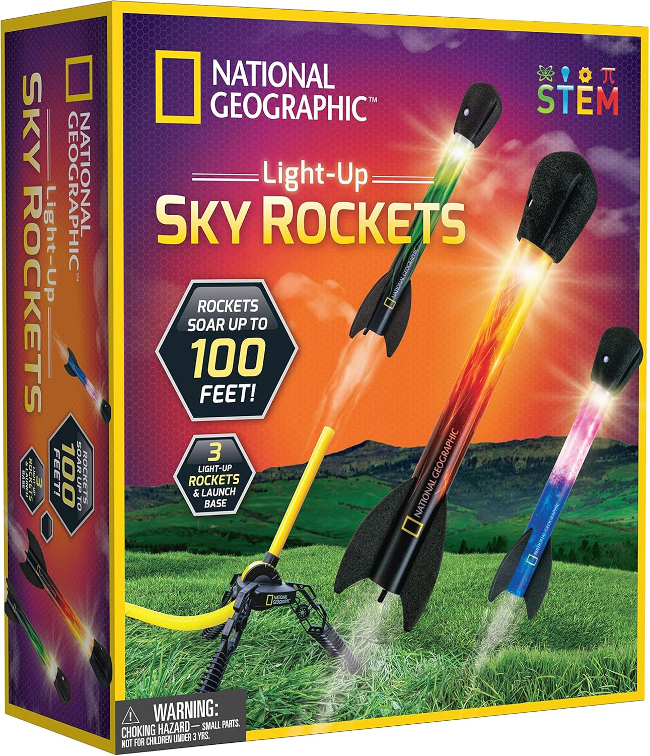 National Geographic Air Rocket Toy - LED Rocket Launcher for Kids, Jump & Launch...
