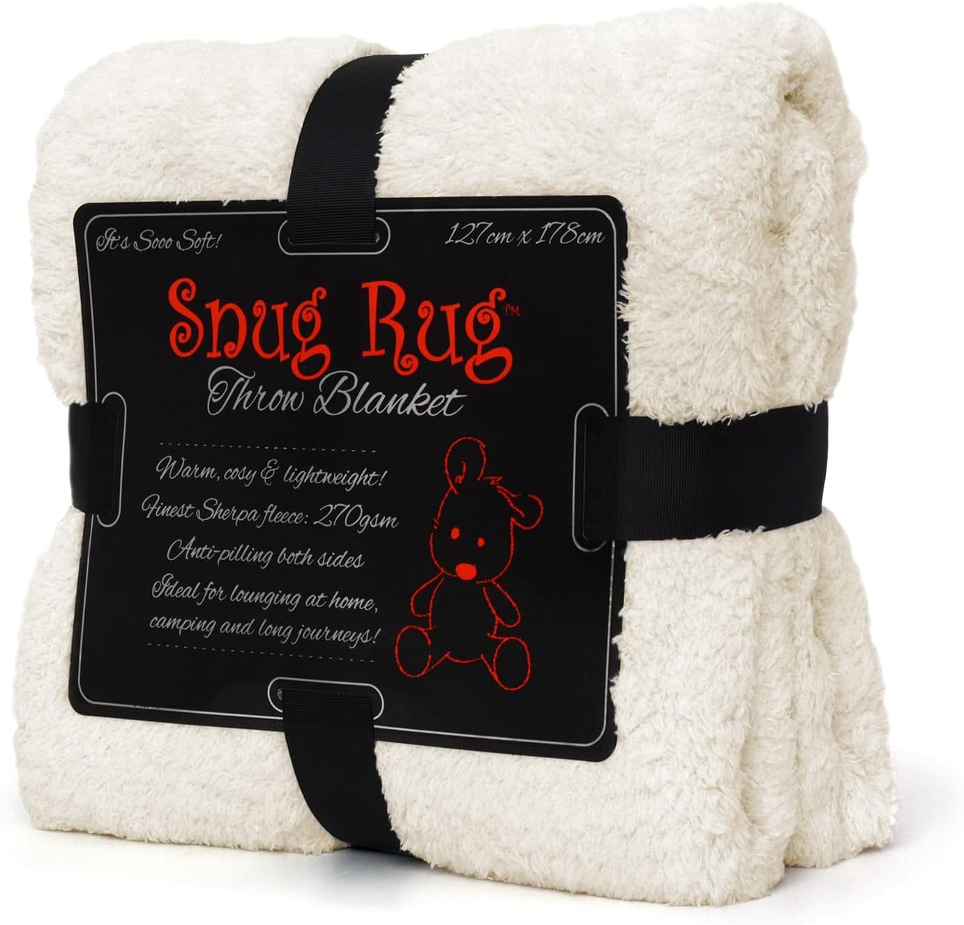 Snug Rug Cream Blanket Sherpa Fleece Luxury For Sofa Blankets Warm Winter Soft T...