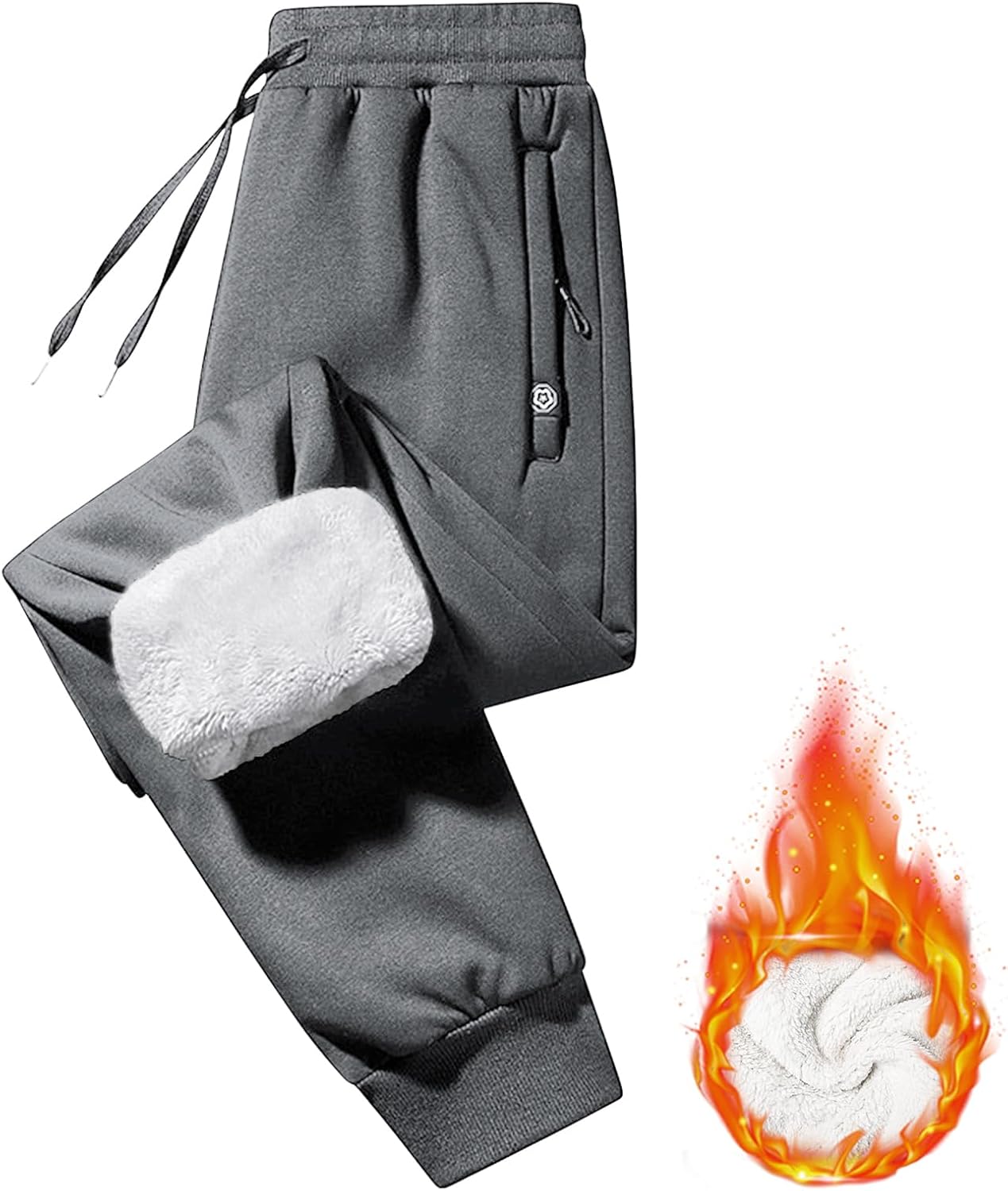 Imuedaen Men's Fleece Lined Joggers Casual Tracksuit Bottoms Warm Pants Athletic...