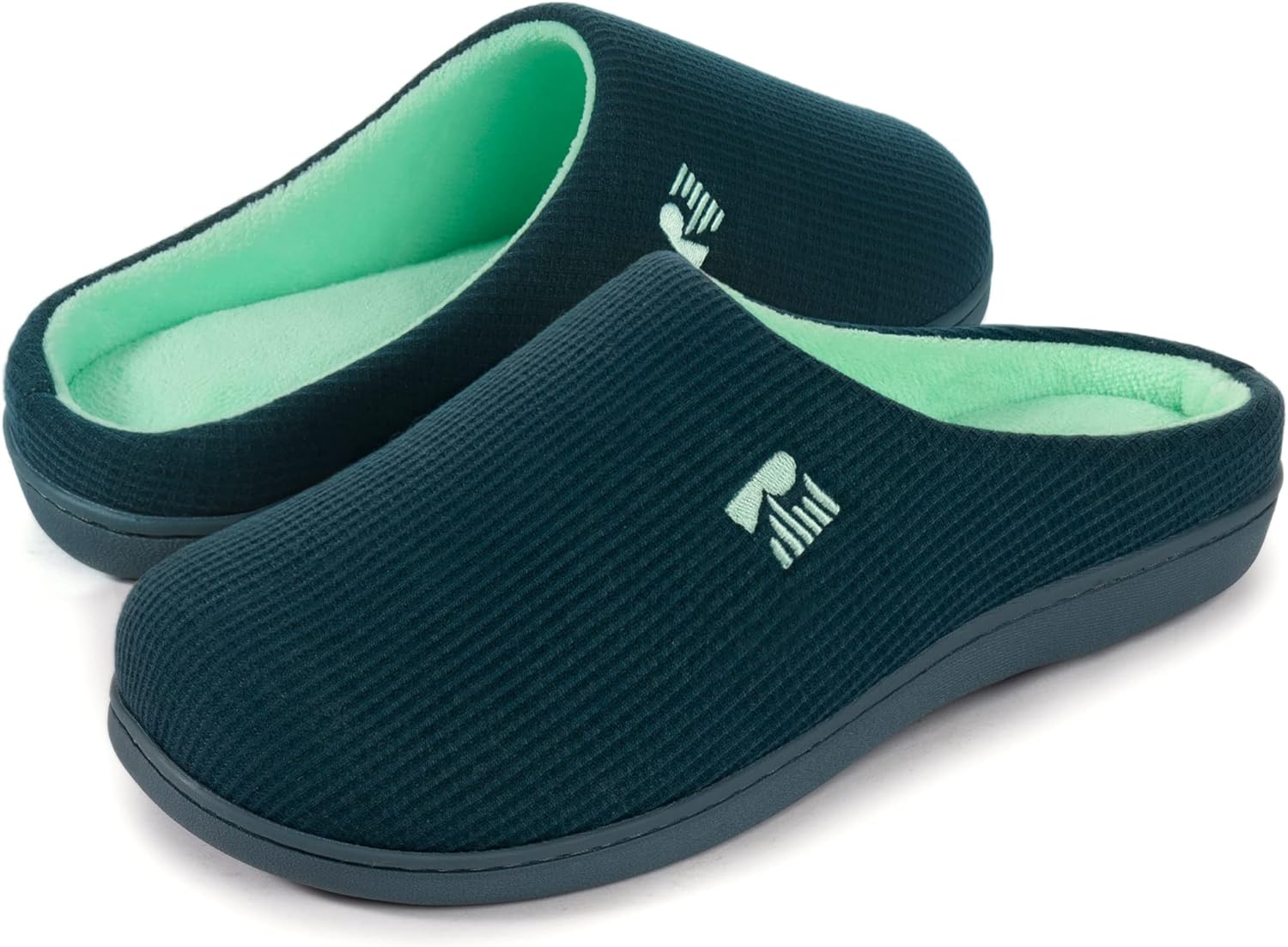 RockDove Women's Original Two-Tone Memory Foam Slipper 9/10 UK Teal