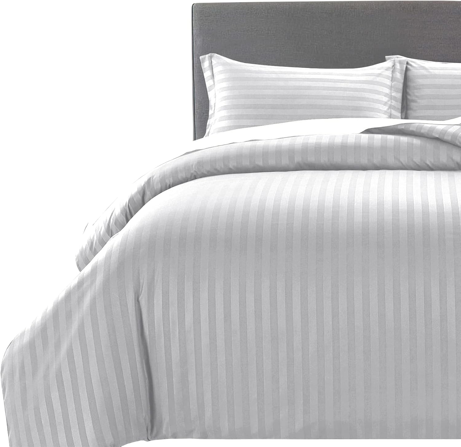 MOONLIGHT20015 Duvet Cover Sets Hotel Quality Stripes Satin Bedding Sets with Pi...